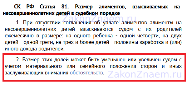 п.2 ст.81 Семейного кодекса РФ